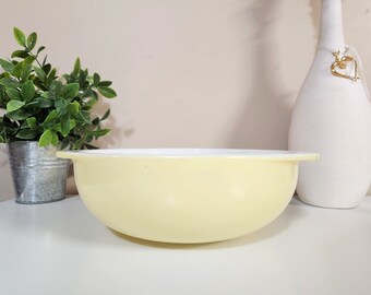 Cocotte ronde vintage en pyrex jaune 024, 2 pintes, four hollandais vintage