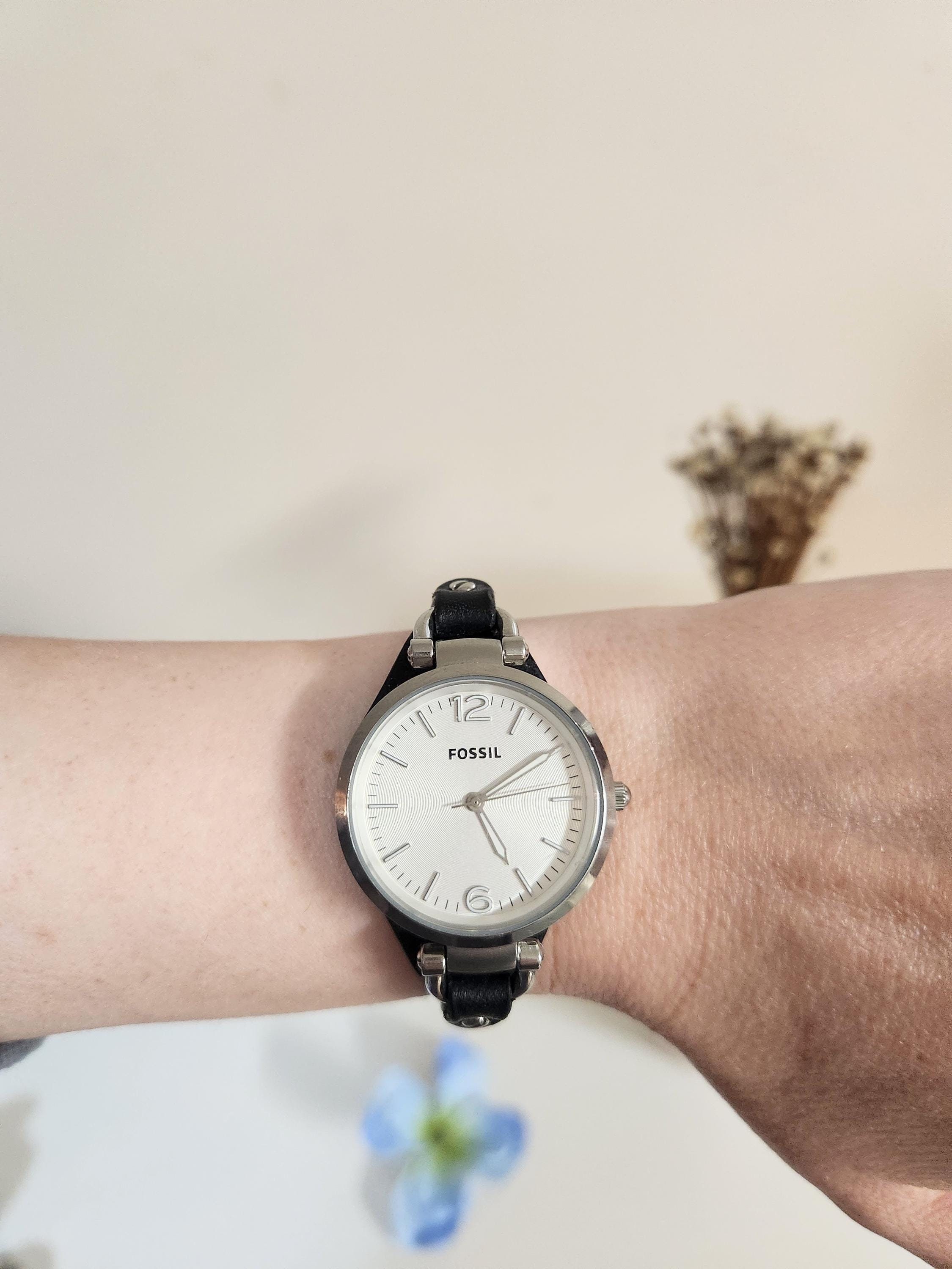 Fossil Riley Fossil Uhr Damen Schwarzes Zifferblatt Fossil