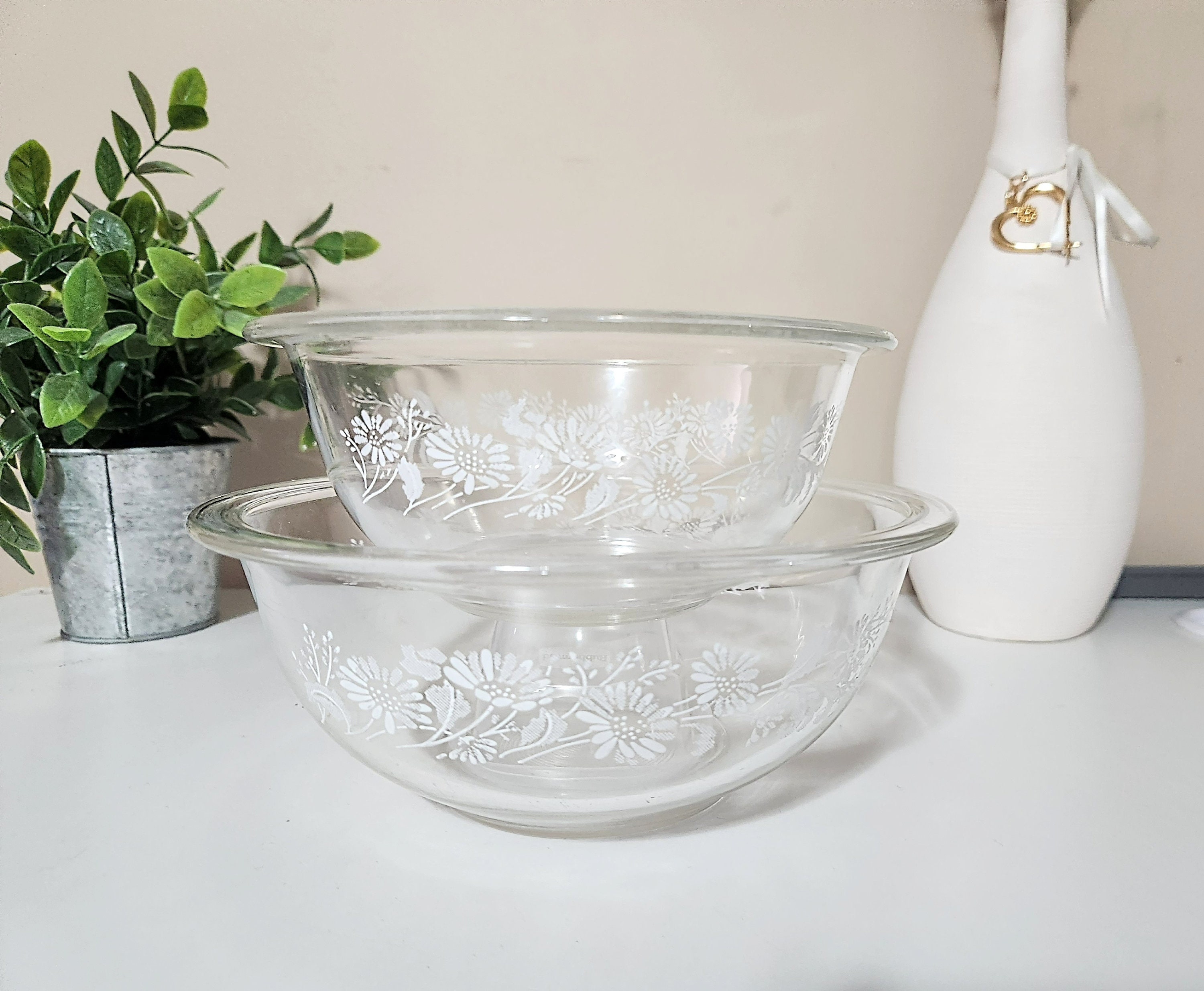 Bowl Set Vintage Pyrex Clear Glass Mixing Bowls Clear Pyrex Bowls