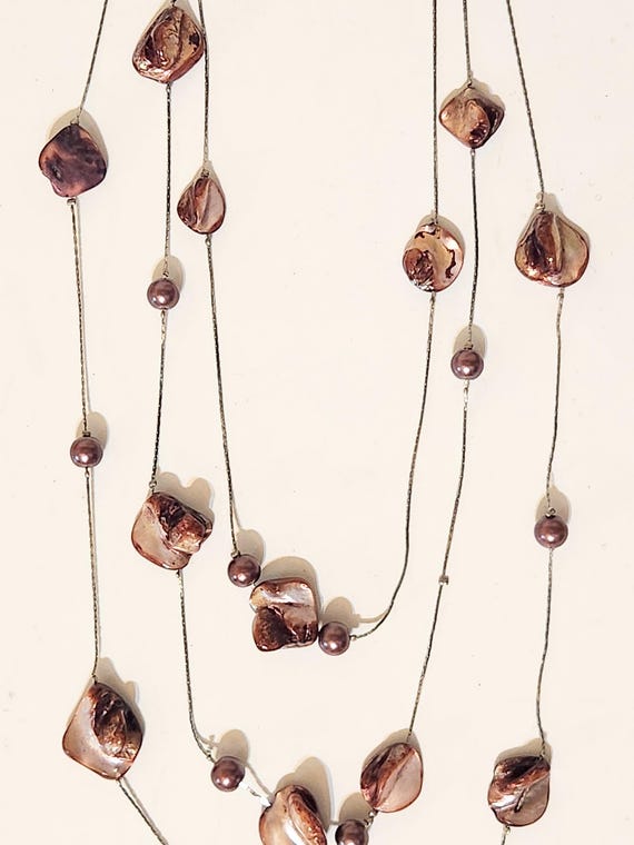 Floating Purple Abalone Shell Multi-Layer Necklac… - image 4