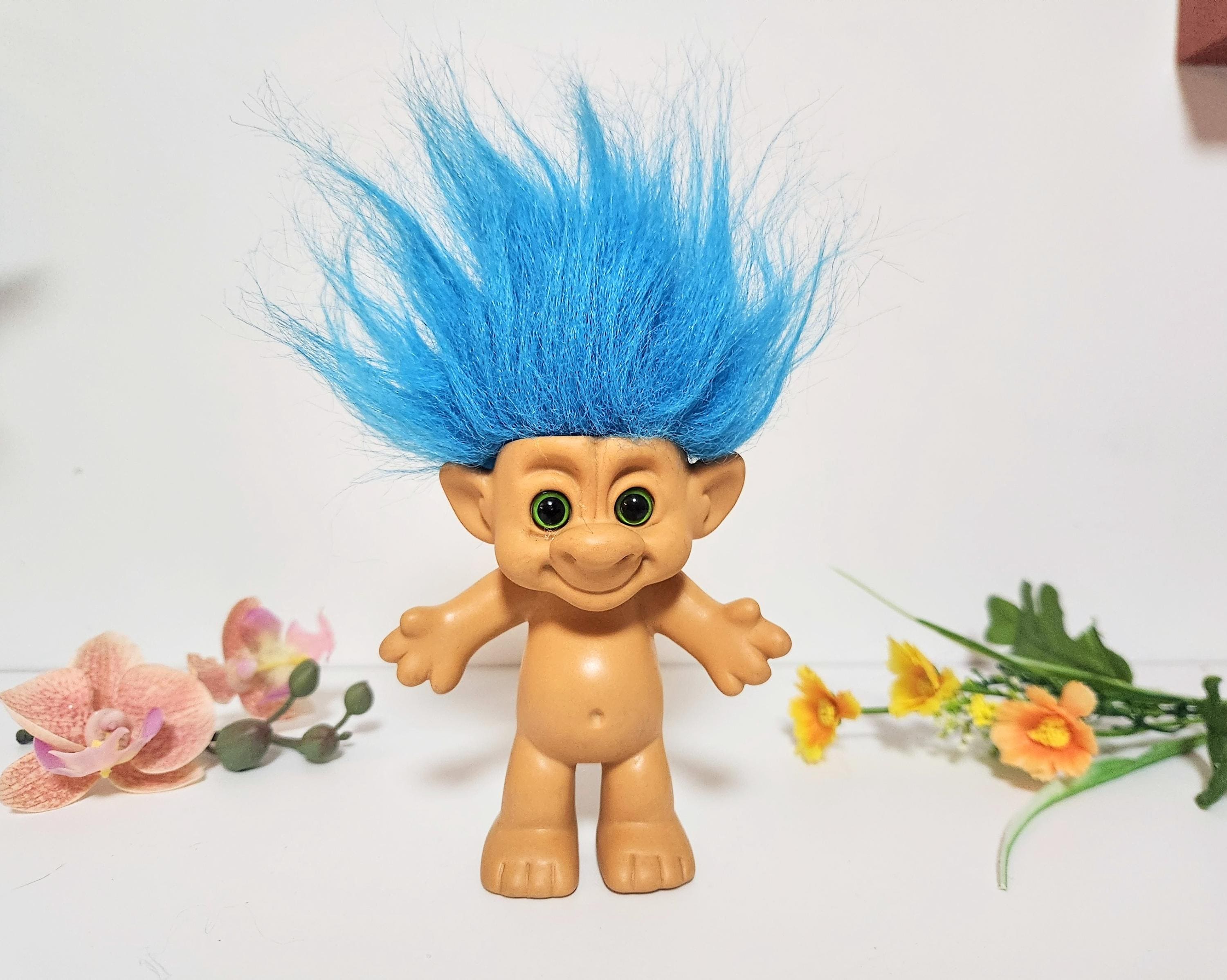 Vintage Forest IMM Troll Doll Blue Hair/green Eyes-1990s
