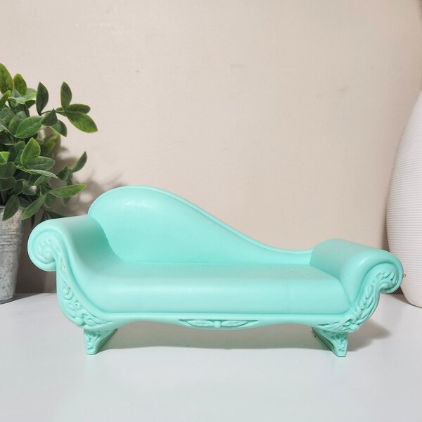 Barbie Dream Doll House Green Sofa Chaise Lounge Living / Bed Room 2013 Mattel Furniture Couch