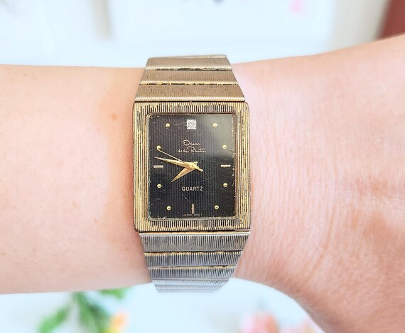 Vintage Oscar De La Renta Gold-tone Mens Diamond Quartz  display picture 1