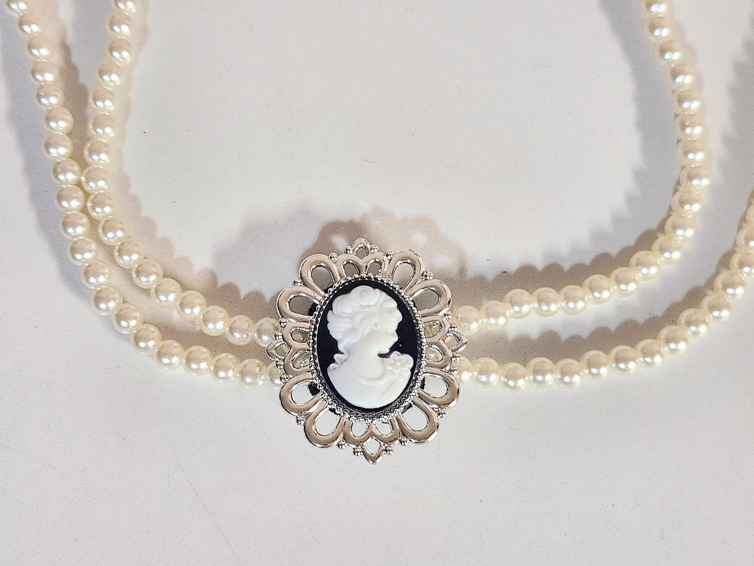 【Ameri VINTAGE】PEARL COLLAR CHOKER Vintage Bridal Pearls Choker Victorian Wedding Choker Pearls