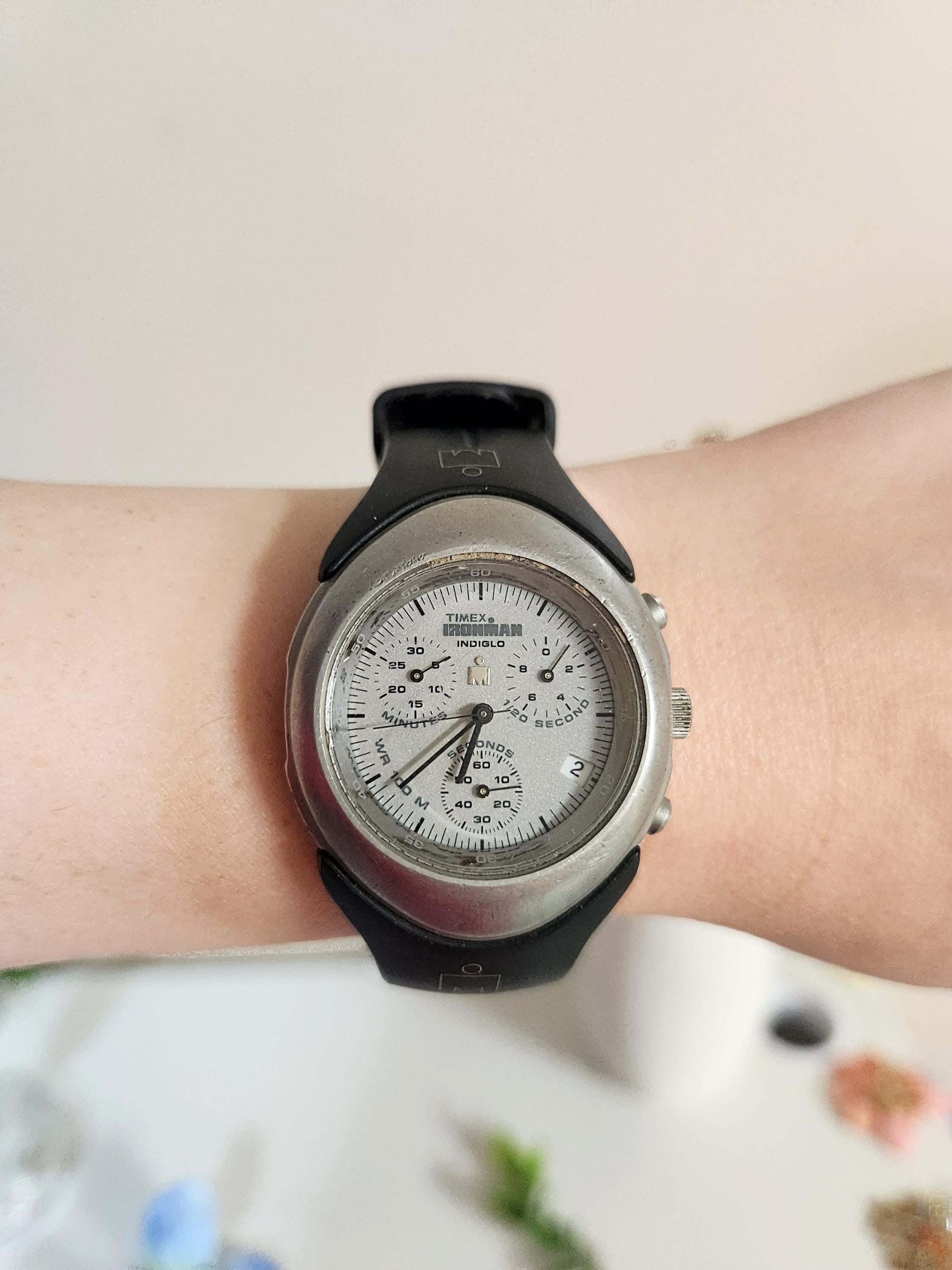 Timex Ironman Indiglo Quartz Watch Chronograph 100M Day / Date