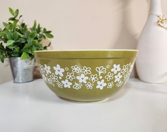 Vintage Pyrex Crazy Daisy # 403 (Flor de primavera) Tazón de mezcla 2 1/2 cuarto