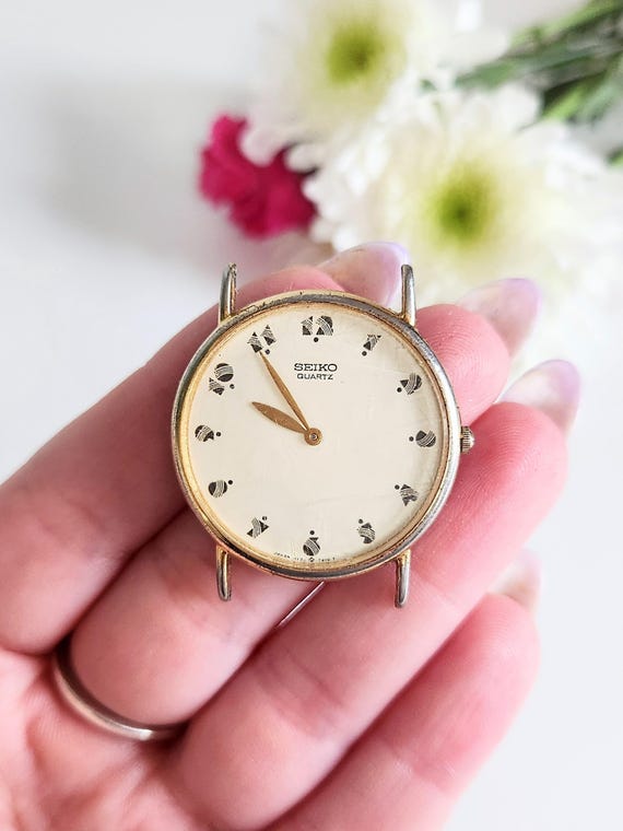 Rare Vintage Seiko 5Y30-7000 Gold Tone Watch Retro Block  display picture 1