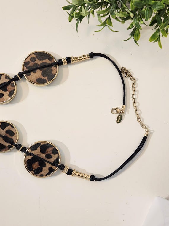 Chico's Chunky Leopard Print Statement Lariat Nec… - image 4