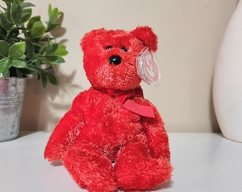 Ty Beanie Baby "Sizzle" el oso rojo (8,5 pulgadas)