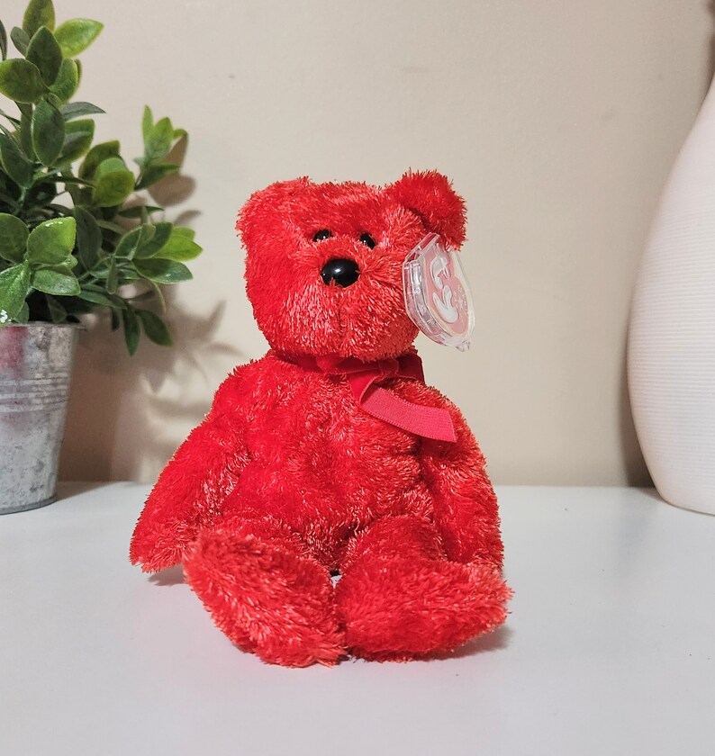 Ty Beanie Baby Sizzle der rote Bär 22 cm Bild 1