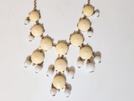 Retro Cream/White Enamel Bubble Layer Statement N… - image 3