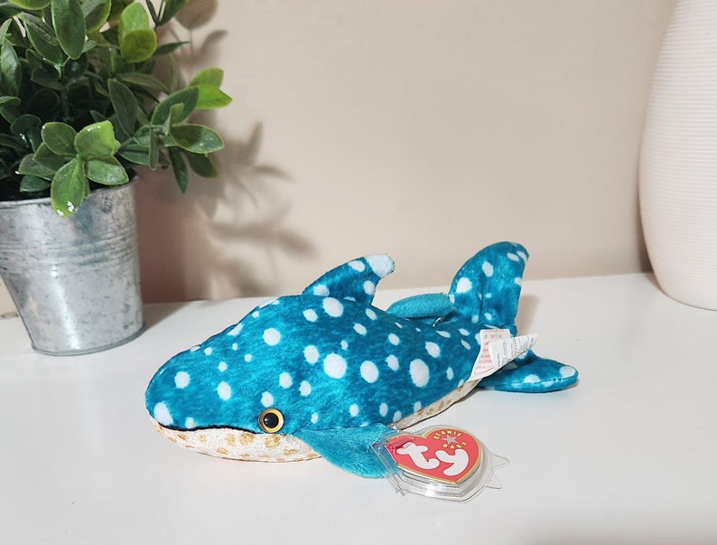 Ty Beanie Baby Poséidon le requin-baleine 7 pouces image 1