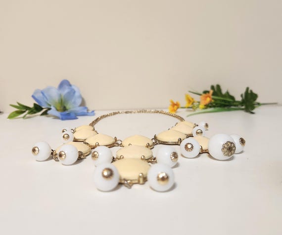 Retro Cream/White Enamel Bubble Layer Statement N… - image 5