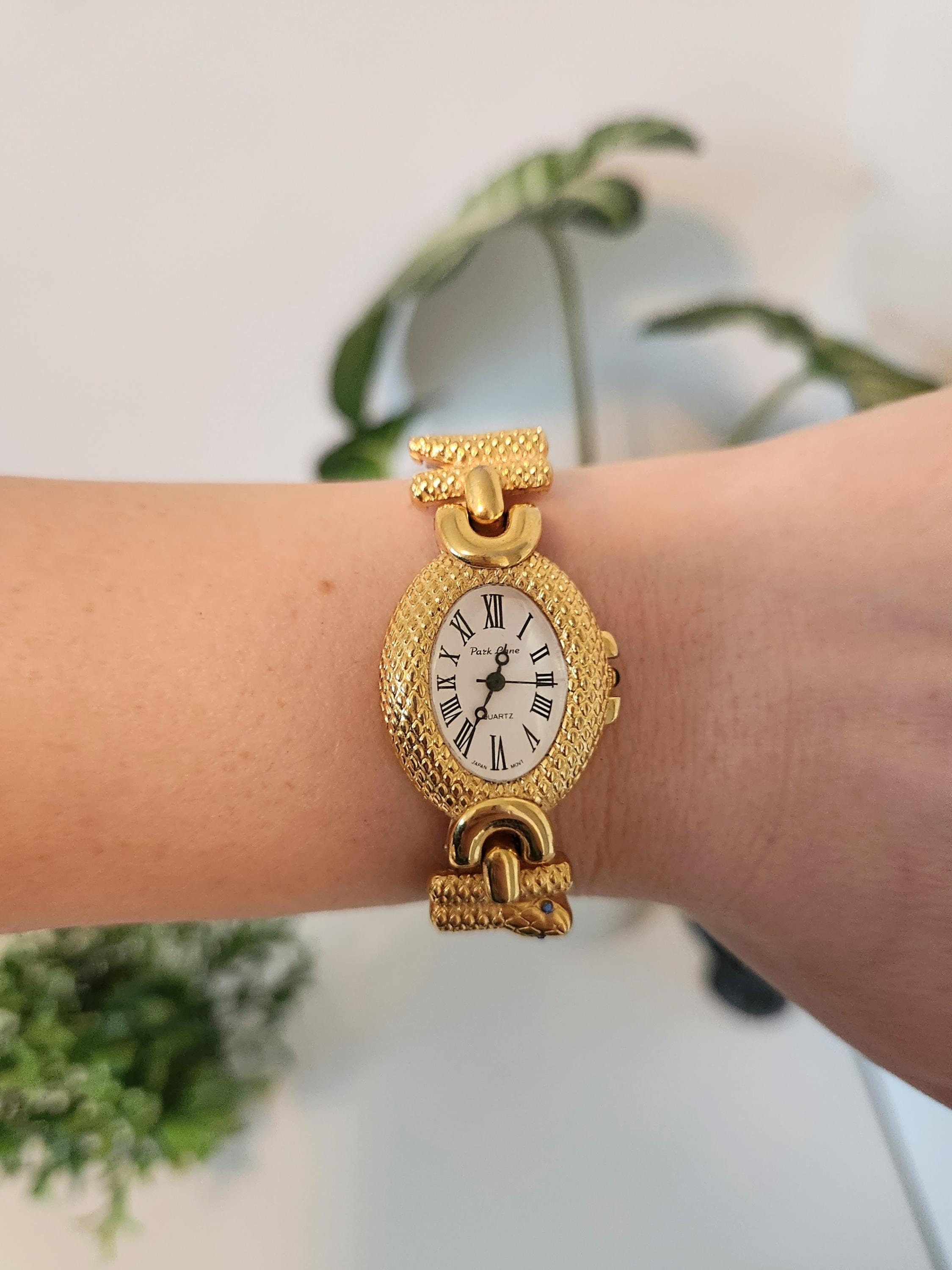 Vintage Park Lane Gold Tone Bracelet Style Watch Crystal Accents Tested J278 Park Lane Vintage Gold Tone Watch Cubic Zirconia Bracelet  main image 2