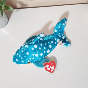 Ty Beanie Baby Poséidon le requin-baleine 7 pouces image 2