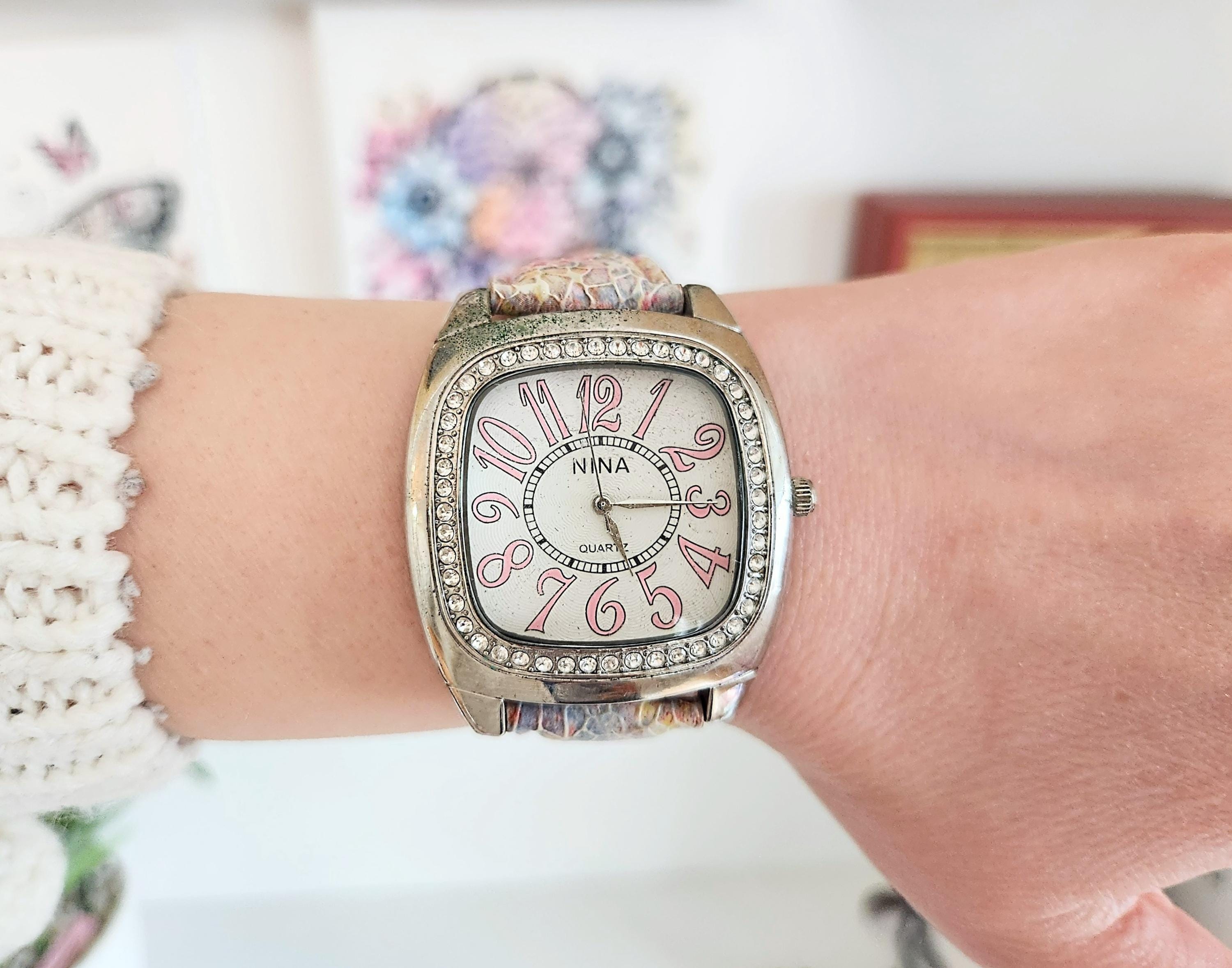 ## Vintage Floral Rhinestone Watch Women main image 3