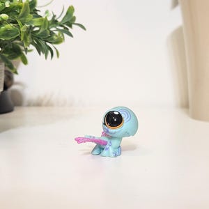 LPS #1232 Libellule bleue/rose carte postale insecte marron Eye-Littlest Pet Shop jouet de collection insecte figurine-cadeau d'anniversaire pour elle/enfant/fille/fille