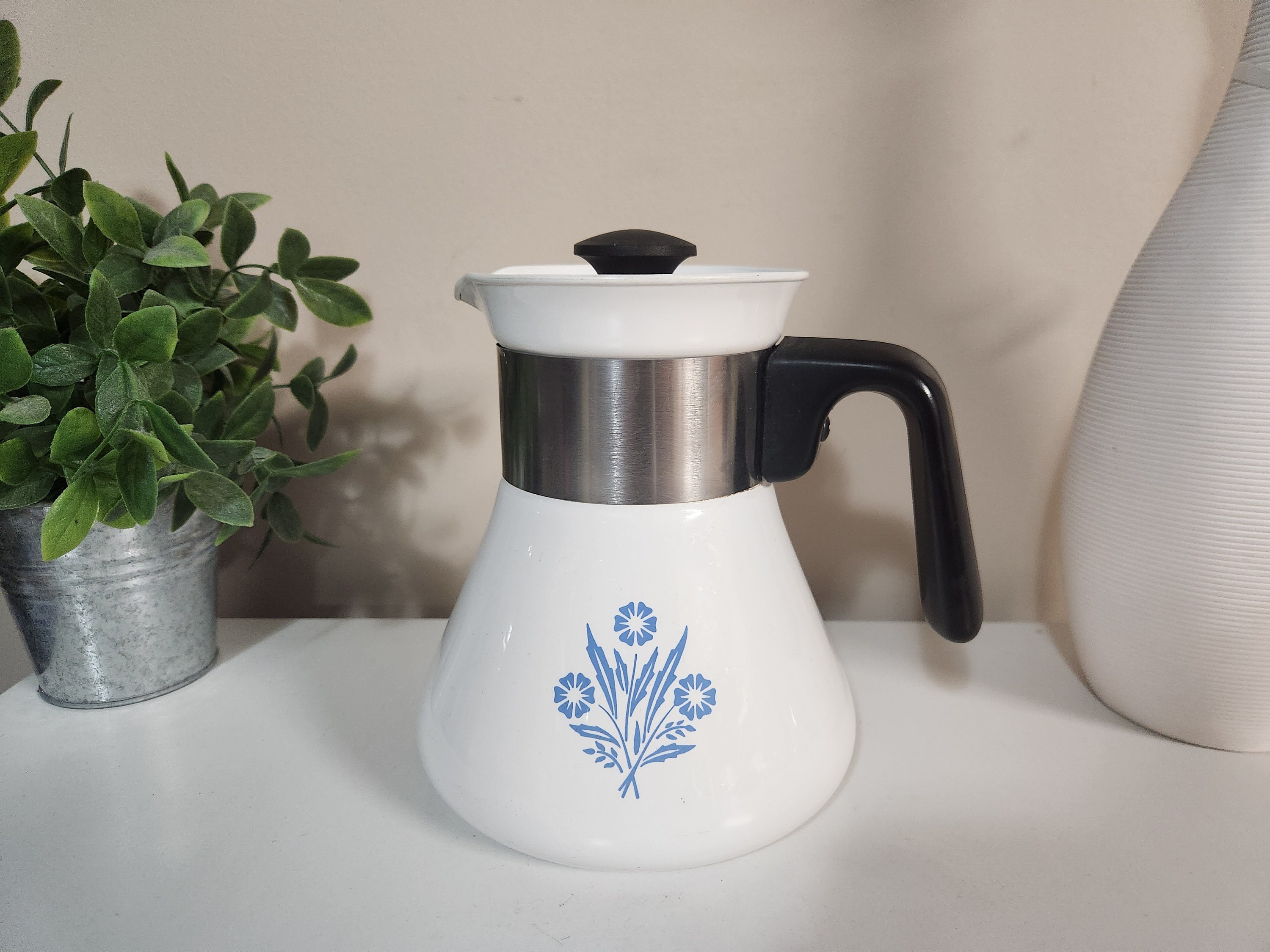 Ware Coffee Blue Cornflower Coffee Pot Corning Ware Blue