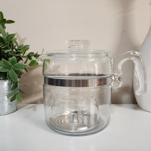 PYREX Flameware 6 Tassen Glas Kaffeekanne Kaffee Perkolator (kein Stiel)
