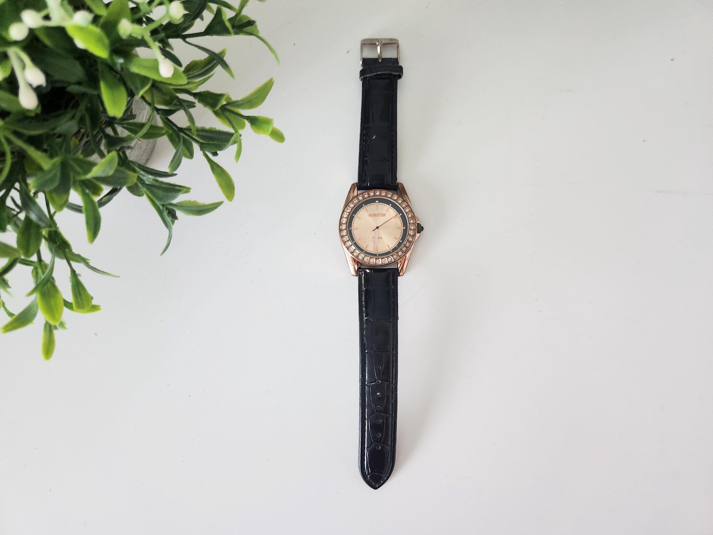 Manhattan Croton Gold Dial with Black Strap Watch and original case il_fullxfull.6766877100_a0ld.jpg main image 2