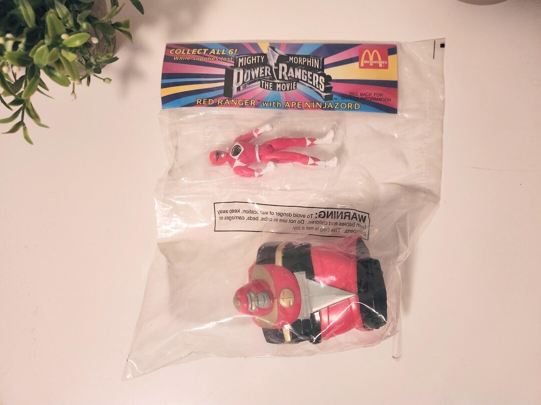 Vintage 1990s Power Rangers Mighty Morphin Red Figure - Ape Ninjazord ...