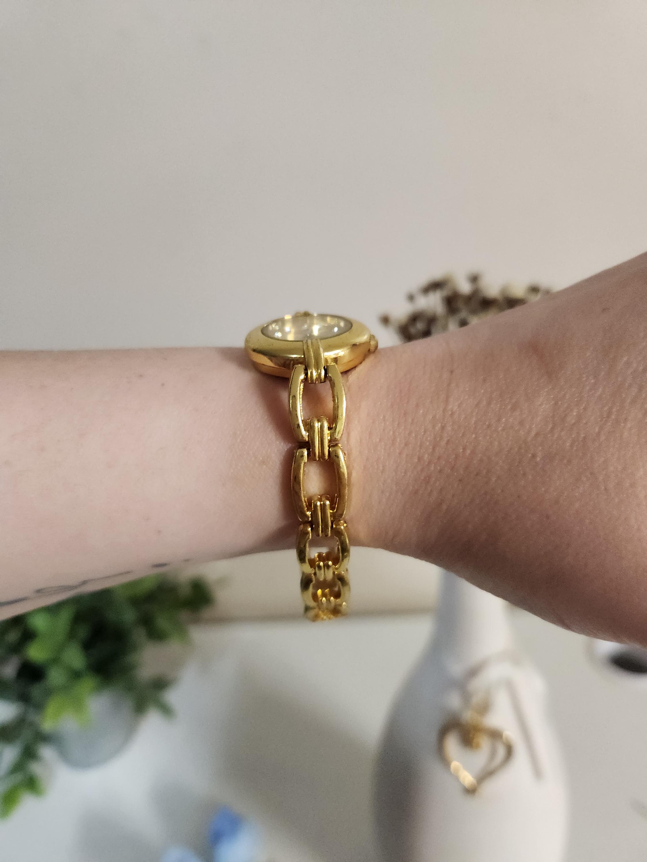 Vintage Cote D'azur Gold Tone Bracelet Wristwatch Round W