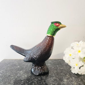 Quirky Avon Pheasant Bottle | Vintage Perfume Cologne Bottle | 70s Bird Glass Decanter Bottle | Country Decor Cottagecore