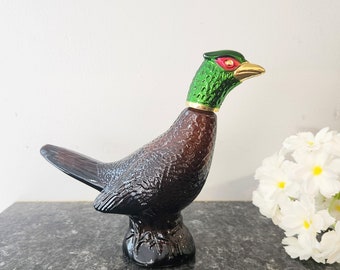 Quirky Avon Pheasant Bottle | Vintage Perfume Cologne Bottle | 70s Bird Glass Decanter Bottle | Country Decor Cottagecore