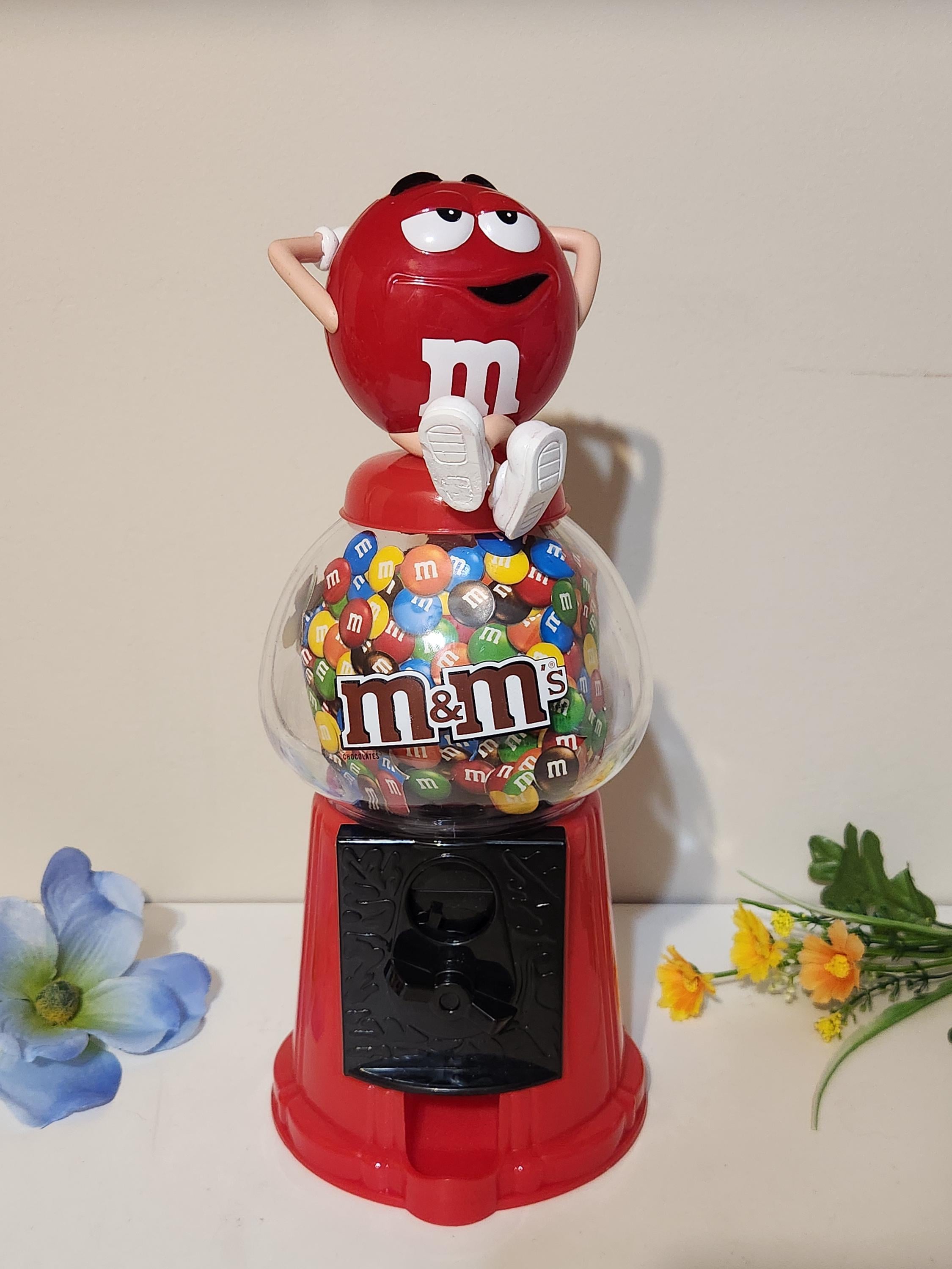 M&M Chocolate Candy Gumball Machine Dispenser NEW Red Money Box