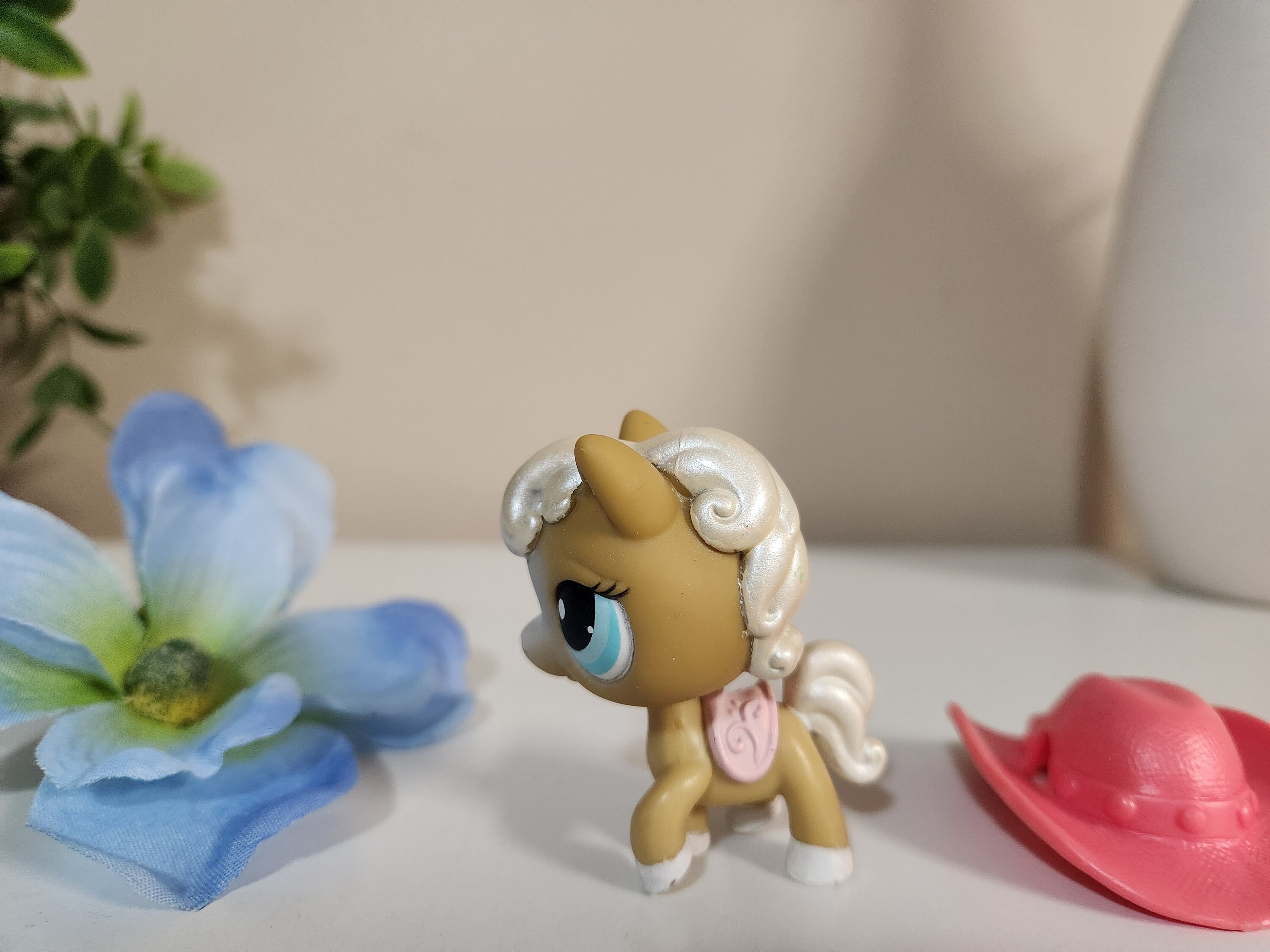 Figurine LITTLEST PETSHOP Cheval Poney #337 Avec Chapeau - Occasion - Collection Jouet Enfant
