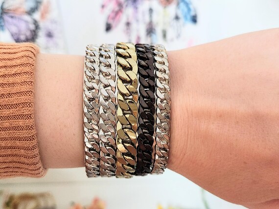 Twisted Cuban Link Chain Multi-Layer Cuff Bracele… - image 3