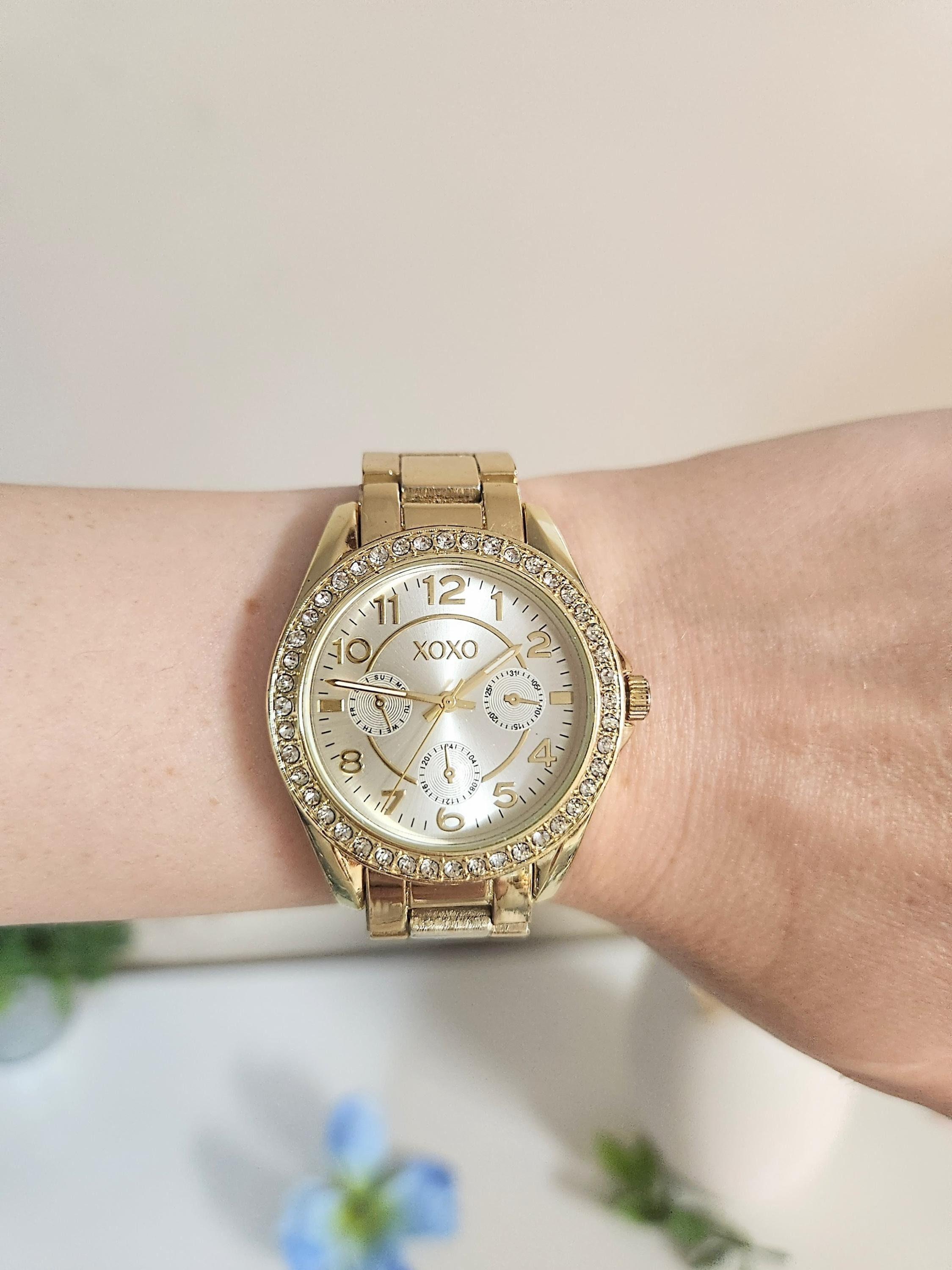 Ladies Gold-tone Rhinestone Wristwatch Diamond Crystal  display picture 3