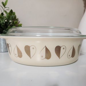 Vintage Pyrex Golden Hearts Casserole Baking Dish With Lid 045 2 1/2 Qt ...