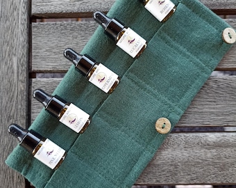 SPA Essential Oil Set, 5 SAUNA Oils in Linen Case. Bath Aromatherapy Essential Oils. Essential Oils for SPA relaxation. Gift for Him / Her
