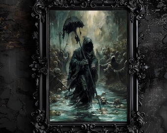 Grim Reaper Art Print: Gothic Underworld Decor