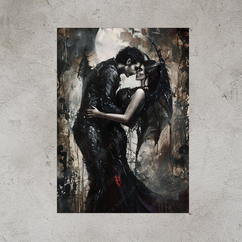 Gothic Romance Art Print: Dark Lovers Portrait bild 9