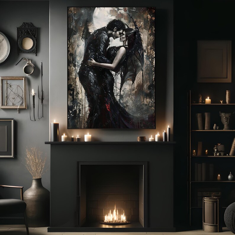 Gothic Romance Art Print: Dark Lovers Portrait bild 5