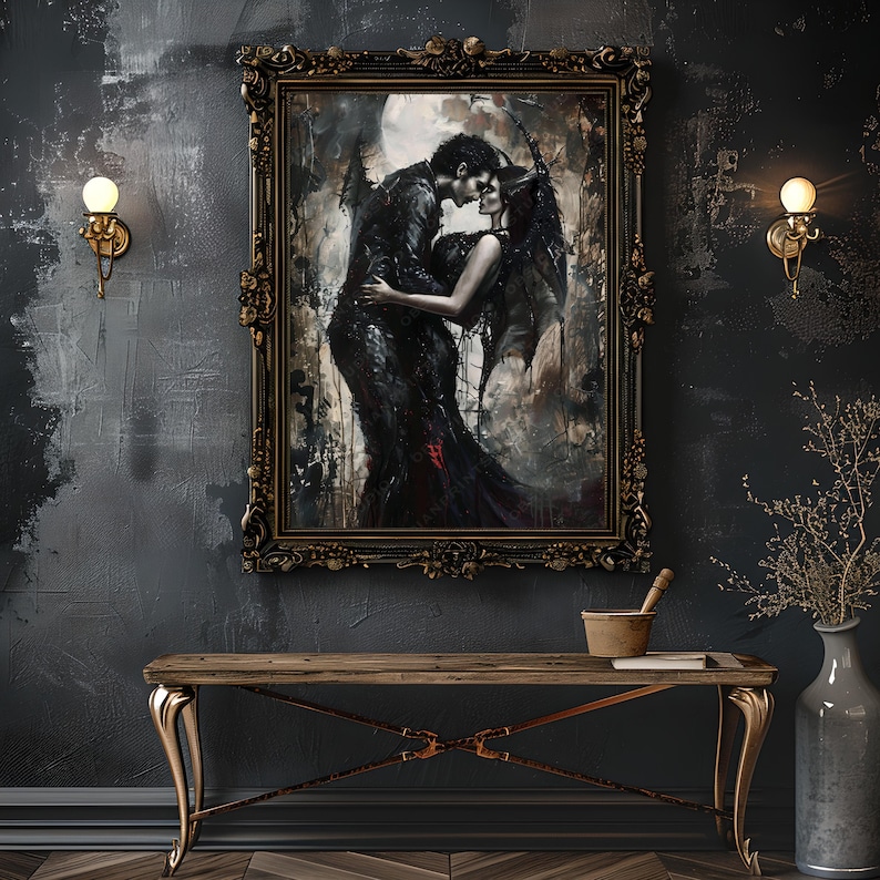 Gothic Romance Art Print: Dark Lovers Portrait bild 4