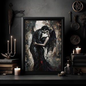 Gothic Romance Art Print: Dark Lovers Portrait bild 2