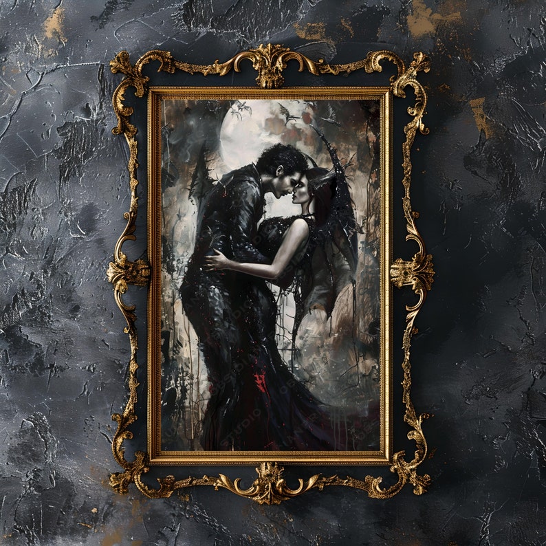 Gothic Romance Art Print: Dark Lovers Portrait bild 6