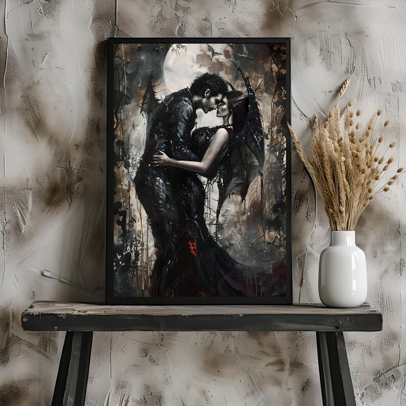 Gothic Romance Art Print: Dark Lovers Portrait bild 7