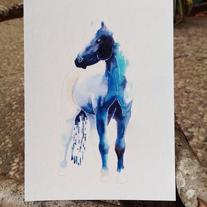 Aquarell Pferd Kunstdruck, abstrakt, Lichtpferd