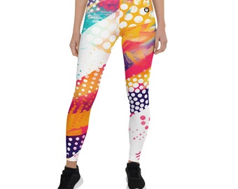 NUTTY LEGS Leggings / Abstract Print Colourful Fitness Leggings / Casual And Fun Leggings