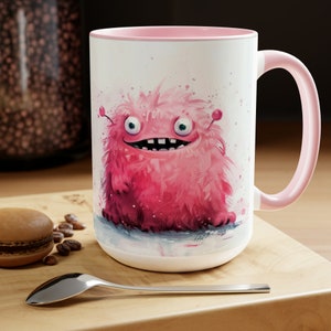 Adorable Monster Mug 15oz - Cute & Playful Creature Ceramic Coffee Cup for Kids and Adults, Perfect Gift for Monster Lovers, Unique Design