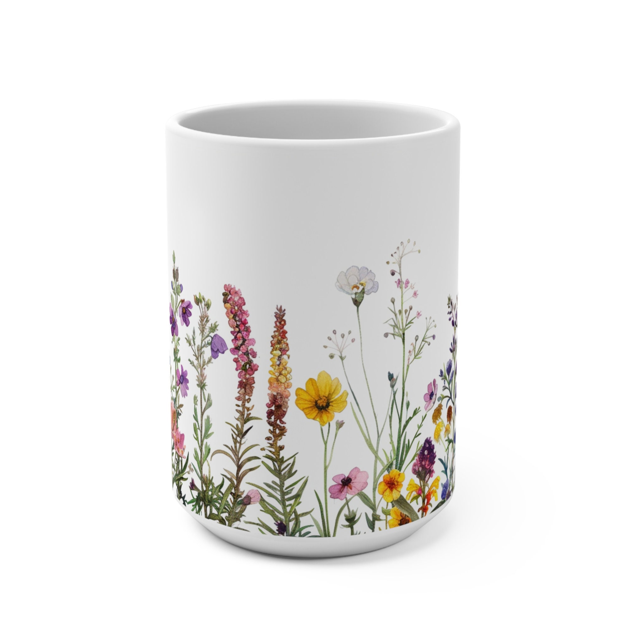 Ceramic Wild Flowers Mug 15oz Floral Coffee Cup, Lovely Tea Mug ...