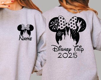 Disney 2025 Family Matching Sweatshirt, Personalized Mickey Ears Sweater, Custom Disney Hoodie, Matching Sweatshirt, BP