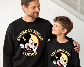Mickey Birthday Boy Sweatshirt, Mickey Birthday Squad Sweater, Custom Birthday Boy Hoodie, Personalized Birthday Boy Sweater