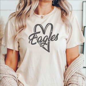 Team Mascot Heart Shirt, Sports Team Name Tshirt, School Spirit Shirt, Personalized Football Team Tee, Personalized School Shirt