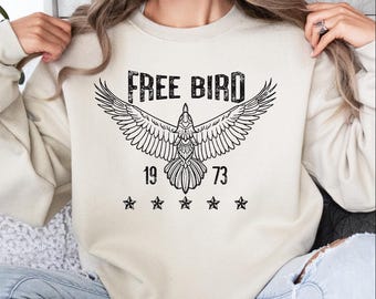 Free Bird Sweatshirt, Boho Sweater, Free Bird Hoodie, Vintage Inspired Sweatshirt, Eagle Sweater, Retro Music Hoodie, Thunderbird Sweatshirt