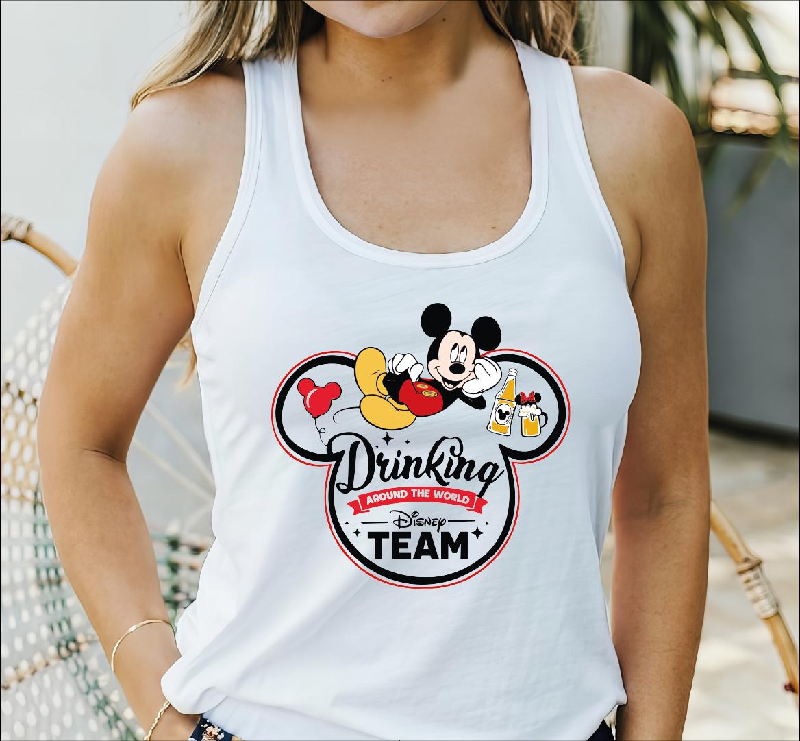 Disney Princess Drinking Tank Top, Disney Minnie Girl, Disneyland Tank Top, Birthday Squad Tank Tops, Mickey Mouse Birthday Outfit